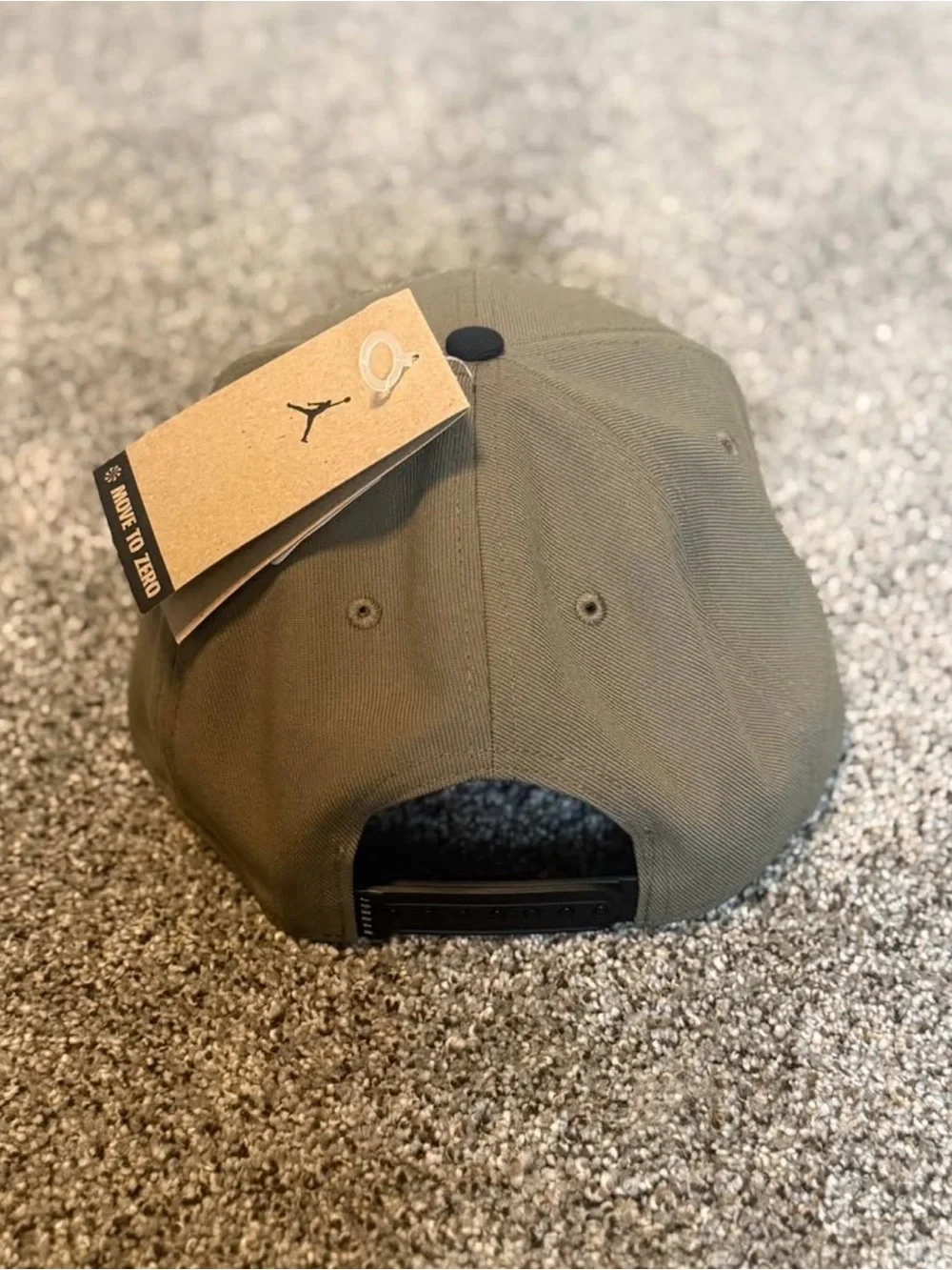 Jordan Snapback Cap in Olive Green and Black with White Jumpman